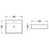 Mexen Blanca countertop washbasin 50 x 35 cm, Black matt - 21105085