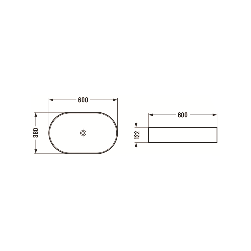 Mexen Celia countertop sink 60 x 38 cm, white - 22206000