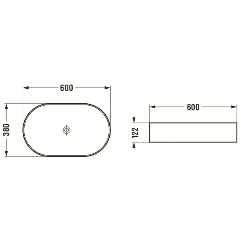 Mexen Celia countertop washbasin 60 x 38 cm, white - 22206000