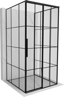 Mexen Rox-3S 3-sided sliding right shower cabin 110 x 110 cm, black grid, black - 8C2-110-110-70-77-3S-P