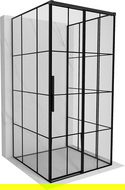 Mexen Rox-3S 3-wall sliding right shower cabin 120 x 120 cm, black grid, black - 8C2-120-120-70-77-3S-P