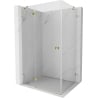 Mexen Lunar left-hand hinged shower cabin 70 x 90 cm, transparent, gold - 834-070-090-50-00-L