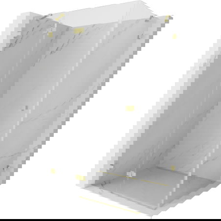 Mexen Lunar left-hinged shower cabin 70 x 80 cm, transparent, brushed gold - 834-070-080-55-00-L