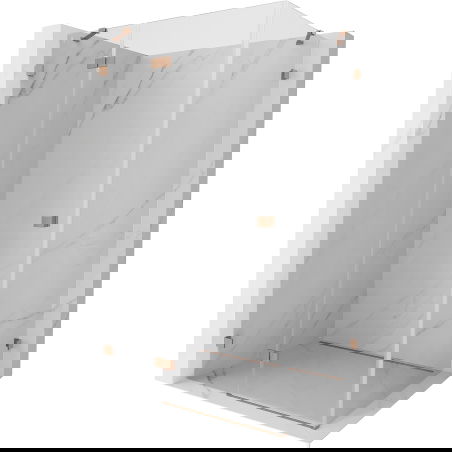 Mexen Lunar left-hinged shower cabin 70 x 90 cm, transparent, brushed copper - 834-070-090-65-00-L