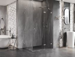 Mexen Lunar pivot shower cabin right 70 x 80 cm, transparent, chrome - 834-070-080-01-00-P