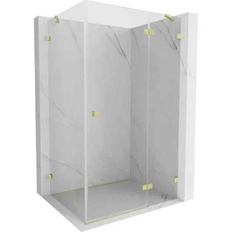 Mexen Lunar right swing shower cabin 70 x 90 cm, transparent, brushed gold - 834-070-090-55-00-P
