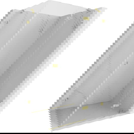 Mexen Lunar right-hinged shower enclosure 85 x 90 cm, transparent, brushed gold - 834-085-090-55-00-P