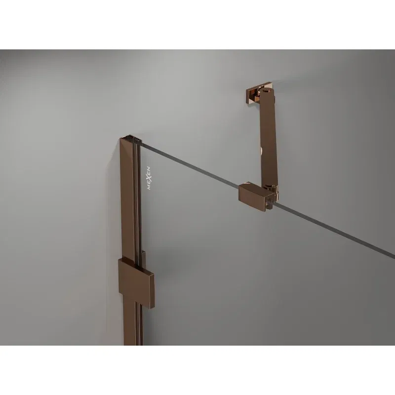 Mexen Lunar right-hinged shower enclosure 75 x 90 cm, transparent, rose gold - 834-075-090-60-00-P
