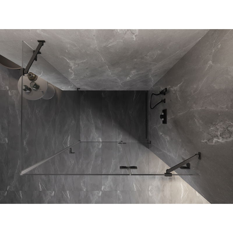 Mexen Lunar right-hand hinged shower cabin 70 x 90 cm, transparent, brushed gun gray - 834-070-090-66-00-P