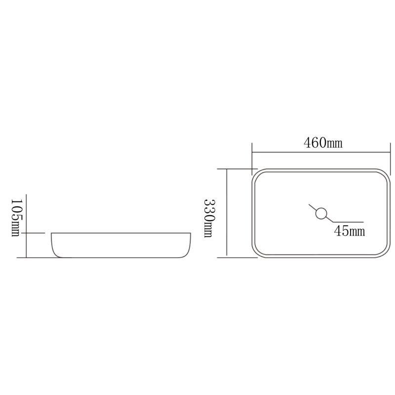 Mexen Akra glass countertop basin 46 x 33 cm, transparent - 24024600