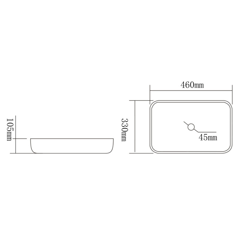 Mexen Akra glass countertop washbasin 46 x 33 cm, transparent - 24024600
