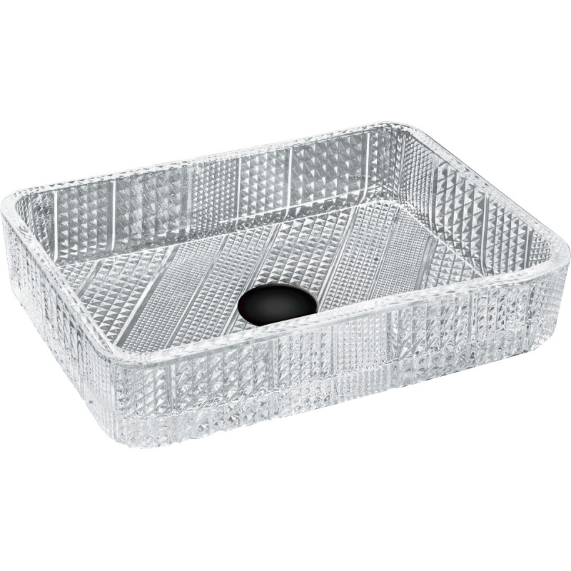 Mexen Akra glass countertop washbasin 46 x 33 cm, transparent - 24024600