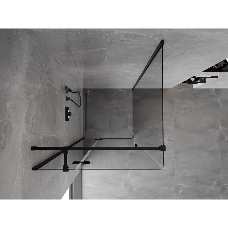 Mexen Mist-H T shower cabin hinged left 90 x 90 cm, transparent, black - 8A5T-090-090-70-00-L