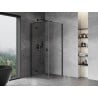 Mexen Mist-H T left pivot shower enclosure 80 x 80 cm, transparent, black - 8A5T-080-080-70-00-L