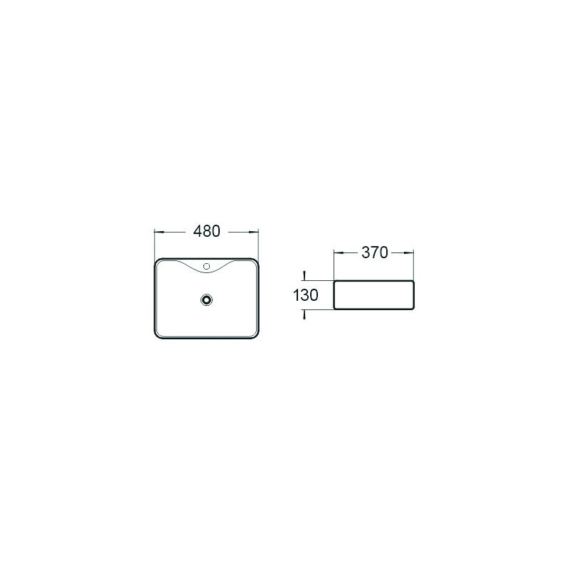 Mexen Eva countertop washbasin 48 x 37 cm, light gray matte - 21424961