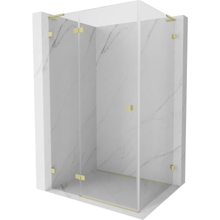Mexen Lunar L left-opening shower cabin 85 x 90 cm, transparent, brushed gold - 834L-085-090-55-00-L