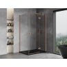 Mexen Mist-H T right pivot shower enclosure 85 x 120 cm, transparent, brushed copper - 8A5T-085-120-65-00-P