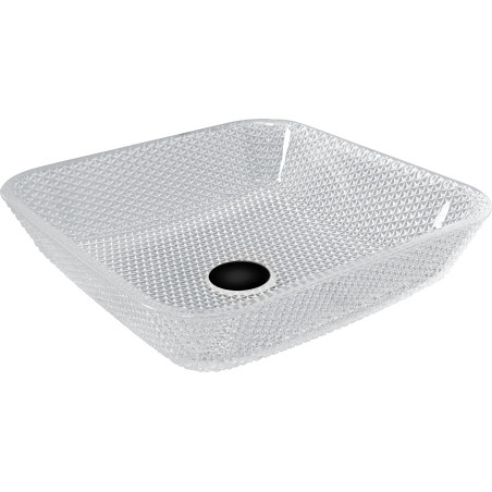 Mexen Mika glass countertop washbasin 40 x 40 cm, transparent - 24104000