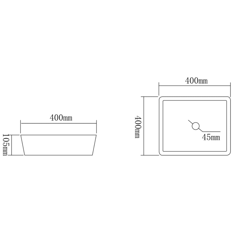 Mexen Mika glass countertop washbasin 40 x 40 cm, transparent - 24104000