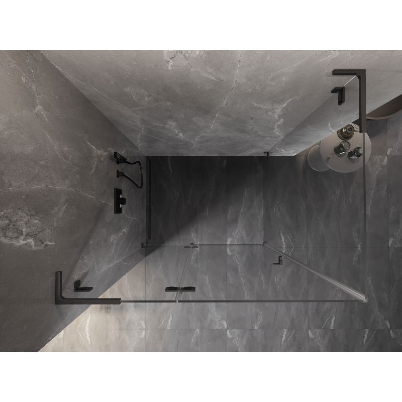 Mexen Lunar L hinged shower enclosure left 70 x 80 cm, transparent, brushed gun gray - 834L-070-080-66-00-L