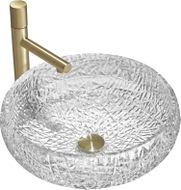 Mexen Celia glass countertop sink 44 x 44 cm, transparent - 24034400