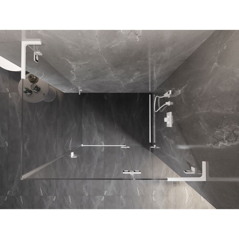 Mexen Lunar L right-hinged shower cabin 80 x 90 cm, transparent, white - 834L-080-090-20-00-P