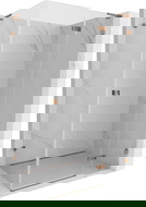 Mexen Lunar L right swing shower enclosure 75 x 90 cm, transparent, rose gold - 834L-075-090-60-00-P