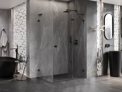 Mexen Lunar L right-hinged shower cabin 70 x 90 cm, transparent, black - 834L-070-090-70-00-P