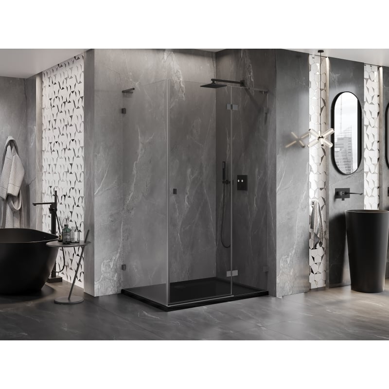Mexen Lunar L right hinged shower cabin 70 x 90 cm, transparent, gun metal - 834L-070-090-95-00-P