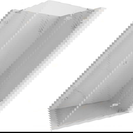 Mexen Lunar L hinged shower enclosure right 75 x 80 cm, transparent, brushed nickel - 834L-075-080-97-00-P