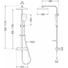 Mexen CQ22 surface-mounted shower set with a rainmaker and thermostatic mixer tap, Chrome - 772502295-00