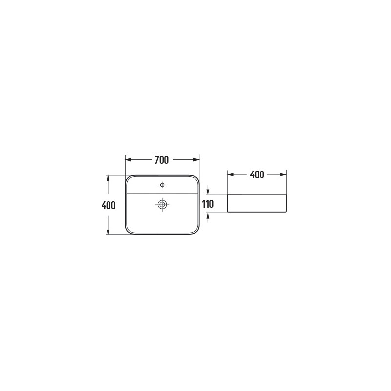 Mexen Sofia countertop sink 70 x 40 cm, white - 22157000