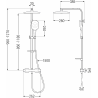 Mexen CQ22 Exposed Shower Set with Overhead Shower and Thermostatic Mixer, Black - 772502295-70