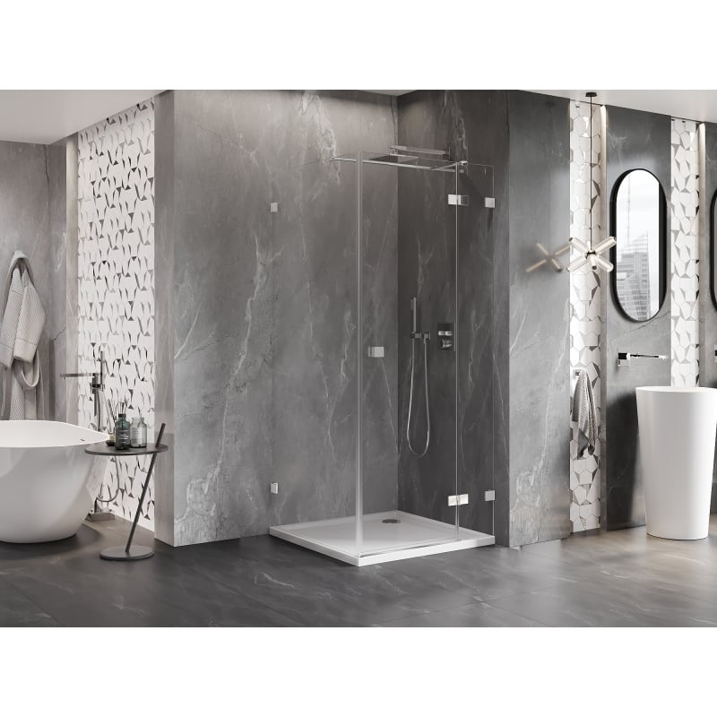Mexen Lunar T hinged shower enclosure right 70 x 70 cm, transparent, chrome - 834T-070-070-01-00-P