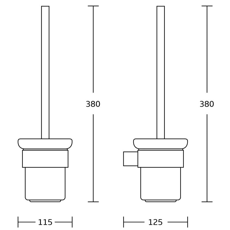Mexen Adox toilet brush, black - 7018250-70