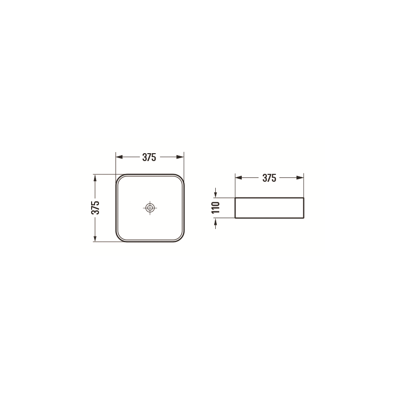 Mexen Vena countertop sink 37 x 37 cm, light gray matte - 22193761