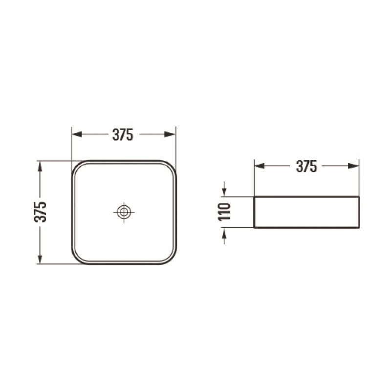 Mexen Vena countertop washbasin 37 x 37 cm, matte black - 22193785