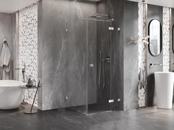 Mexen Lunar T right-hinged shower cabin 100 x 100 cm, transparent, chrome - 834T-100-100-01-00-P