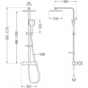 Mexen CQ33 surface-mounted shower set with a rainmaker and thermostatic mixer tap, Black - 772503395-70