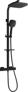 Mexen CQ33 exposed shower set with rain showerhead and thermostatic faucet, black - 772503395-70