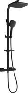 Mexen CQ33 surface-mounted shower set with a rainmaker and thermostatic mixer tap, Black - 772503395-70