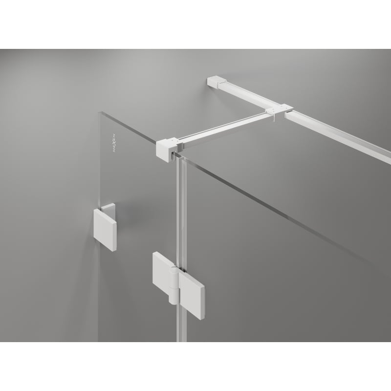 Mexen Lunar T left hinged shower cabin 85 x 90 cm, transparent, white - 834T-085-090-20-00-L