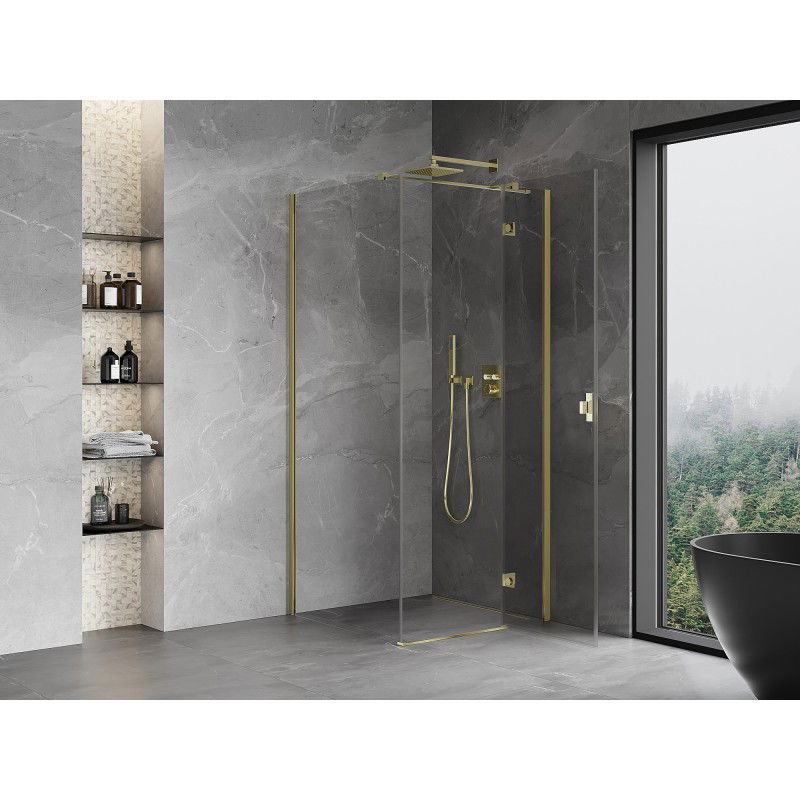 Mexen Mist-H T right-hand hinged shower cabin 80 x 80 cm, transparent, gold - 8A5T-080-080-50-00-P