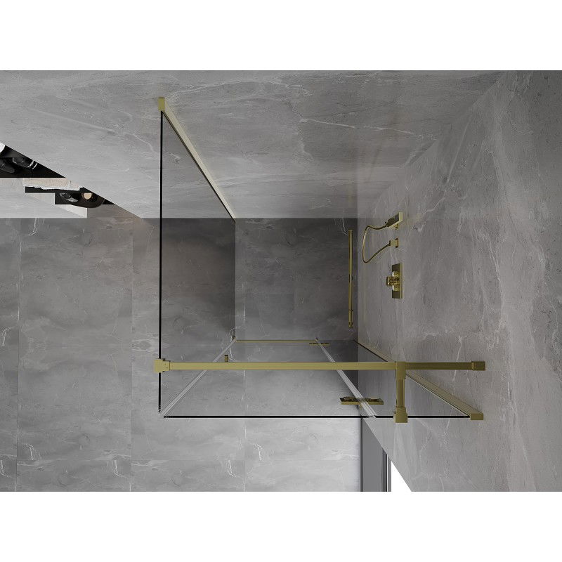 Mexen Mist-H T 100 x 100 cm Right Hinged Shower Enclosure, Transparent, Gold - 8A5T-100-100-50-00-P