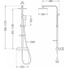Mexen CQ45 exposed shower set with rain showerhead and thermostatic faucet, chrome - 772504595-00