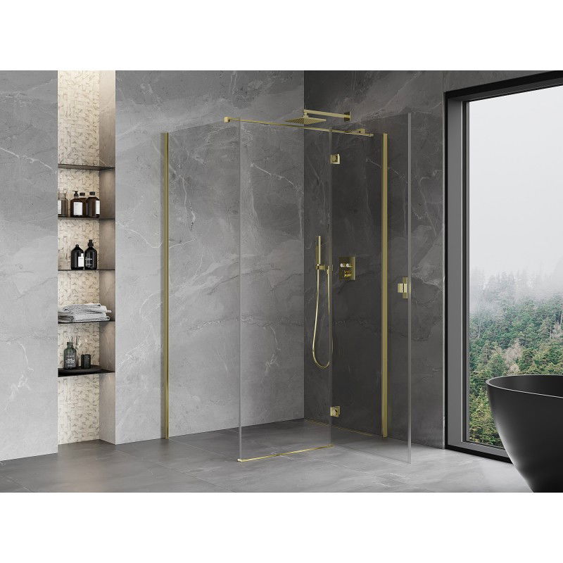 Mexen Mist-H T Right Pivot Shower Enclosure 115 x 85 cm, Transparent, Gold - 8A5T-115-085-50-00-P