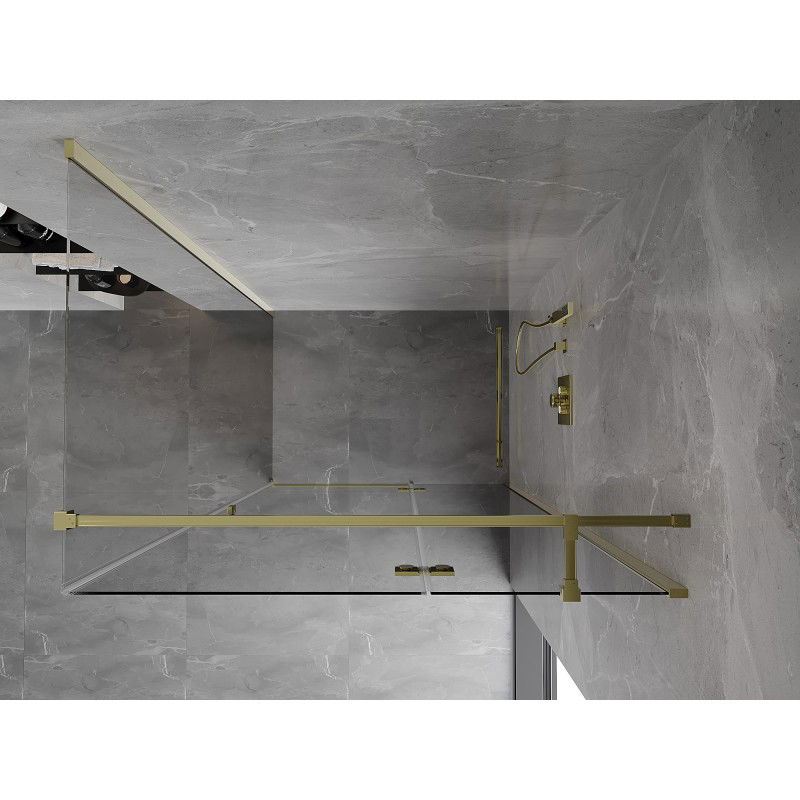 Mexen Mist-H T right-hand hinged shower cabin 105 x 110 cm, transparent, gold - 8A5T-105-110-50-00-P