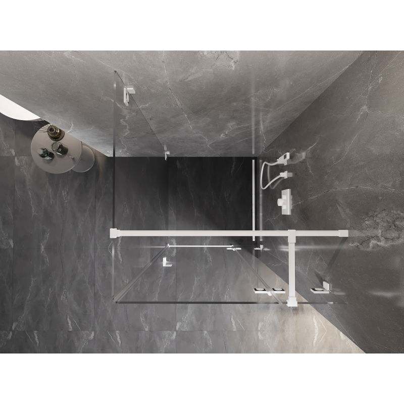 Mexen Lunar T right-side hinged shower cabin 70 x 70 cm, transparent, white - 834T-070-070-20-00-P