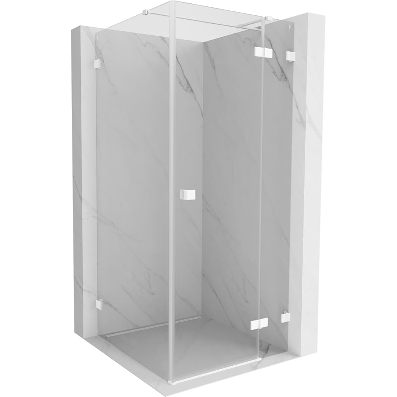 Mexen Lunar T right-side hinged shower cabin 70 x 70 cm, transparent, white - 834T-070-070-20-00-P