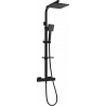 Mexen CQ45 surface-mounted shower set with a rainmaker and thermostatic mixer tap, Black - 772504595-70